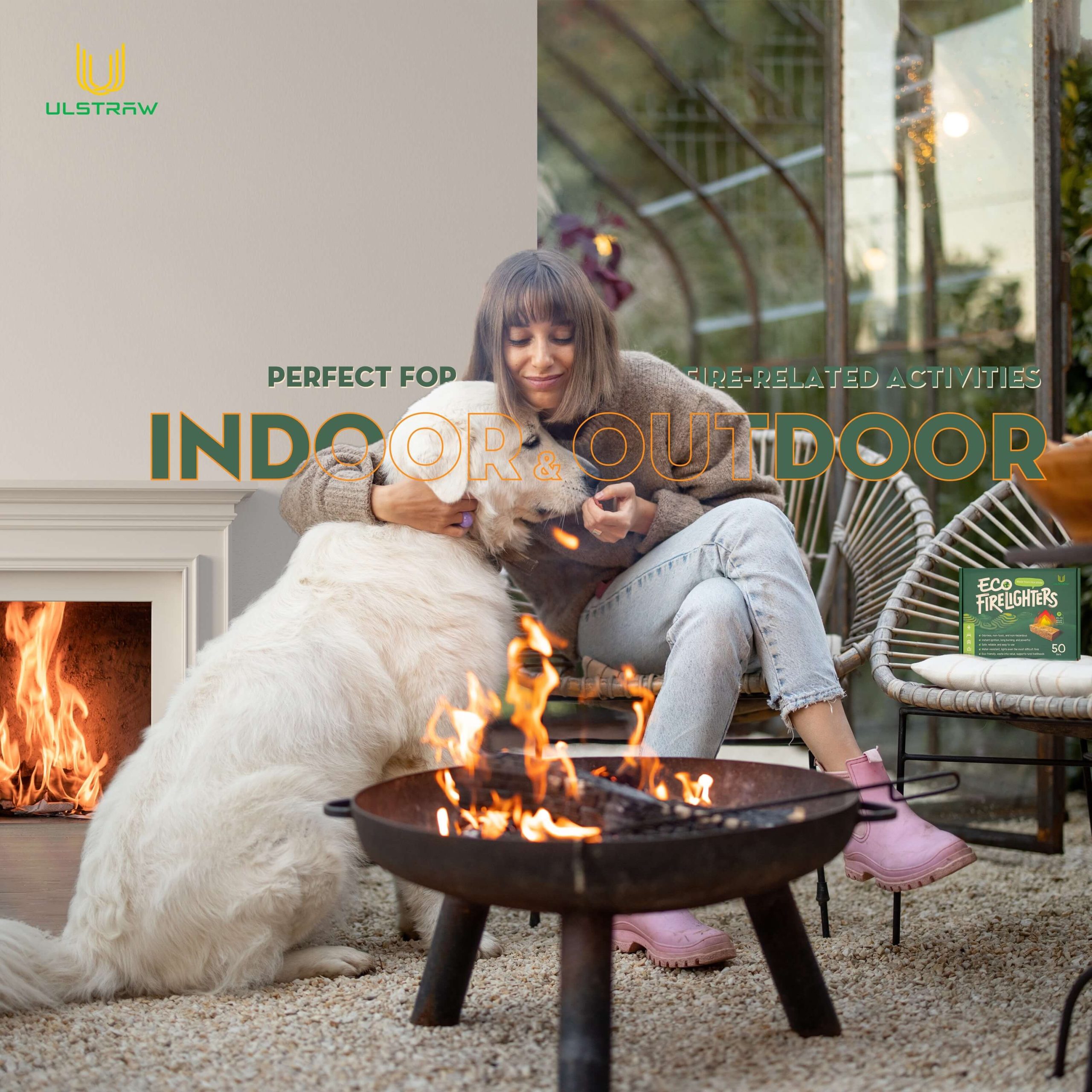 ULSTRAW Eco Fire Starter tumbleweeds fire starter, duraflame fire logs, hookah coal burner, chimney starter for charcoal grill
